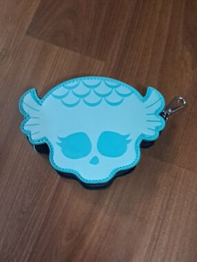 Blue Mermaid Skull-Shaped Coin Pouch with Clip
